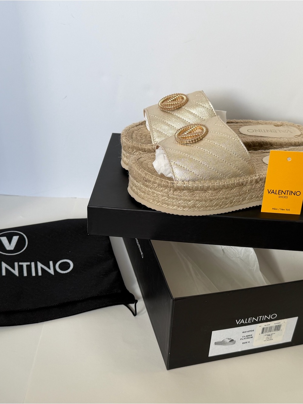 Valentino Clabee Platinum Espadrilles